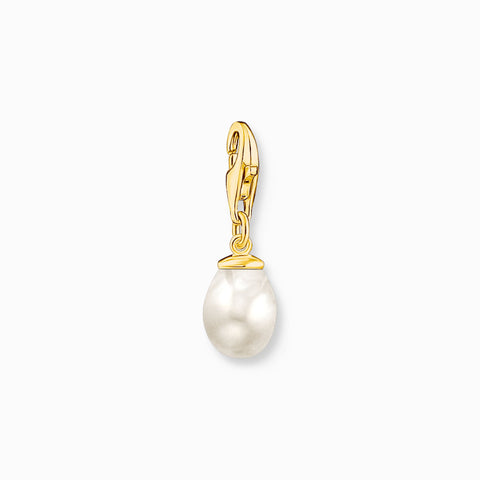 White Pearl Charm Pendant Gold Plated | Thomas Sabo - Tricia's Gems
