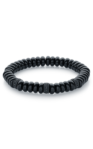 Shiny Onyx Black Stainless Steel Bracelet | Italgem Steel - Tricia's Gems