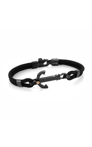 Black Nylon Anchor Bracelet | Italgem Steel - Tricia's Gems
