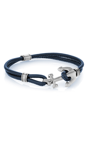Leather Anchor Bracelet | Italgem Steel - Tricia's Gems