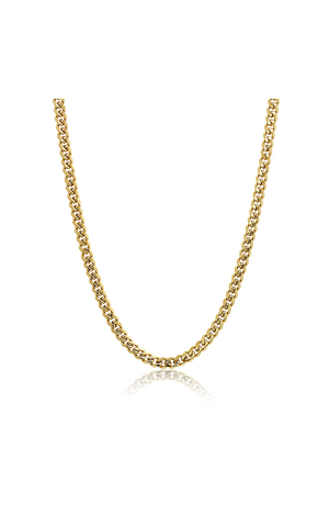 Stainless Steel Gold IP Curb Link Necklace | Italgem Steel - Tricia's Gems