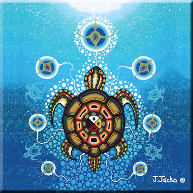 James Jacko Medicine Turtle Ceramic Tile-Trivet - Out of Stock - Tricia's Gems
