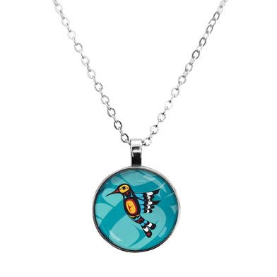 Francis Dick Hummingbird Dome Glass Necklace - Tricia's Gems