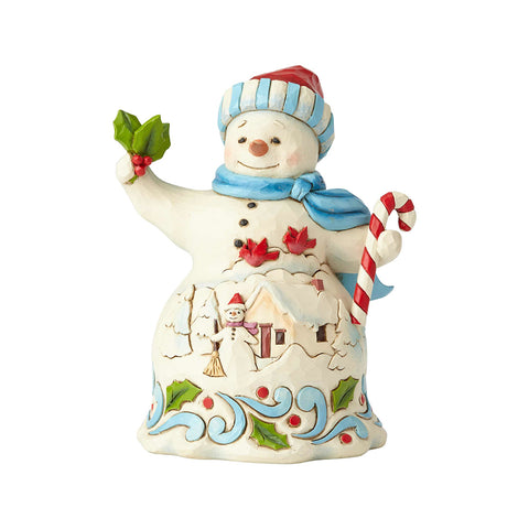 Pint Size Snowman with Candy Figurine | Jim Shore Heartwood Creek - Tricia's Gems