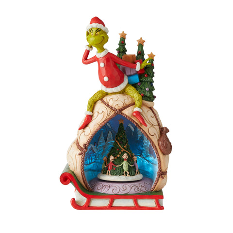 Grinch with Lited Rotatable Scene - Tricia's Gems