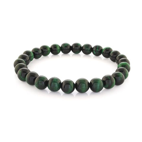 Green Tiger Eye Stretch Bracelet | Italgem Steel - Tricia's Gems