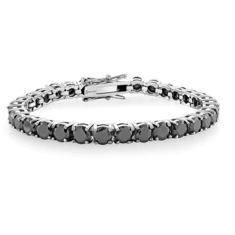 Stainless Steel Black CZ Tennis Bracelet | Italgem Steel - Tricia's Gems
