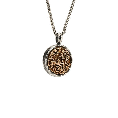 SILVER AND BRONZE UNBRIDLED SPIRIT ANCIENT CELTIC COIN PENDANT | Keith Jack