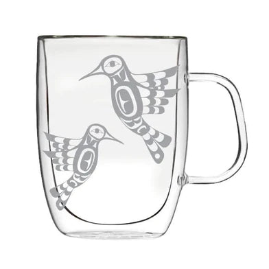 Francis Dick Hummingbird Double-Wall Glass Mug - Tricia's Gems