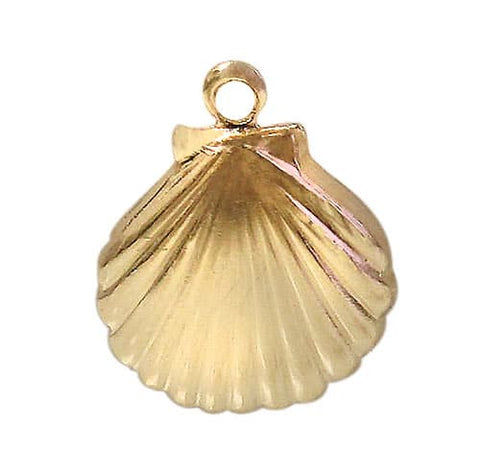 Clam Shell Charm 14k Gold Filled - Tricia's Gems