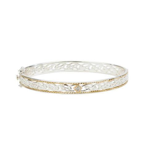 Window to the Soul Bangle, Sterling Silver+10k Diamond tw 0.06 ct | Keith Jack - Tricia's Gems