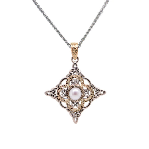 Aphrodite Pearl Pendant Large Silver and  10k Gold | Keith Jack - Tricia's Gems