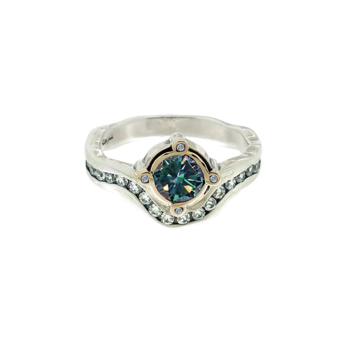 Rocks 'N Rivers 2 Piece Ring Mystic Blue/Moissanite | Keith Jack - Tricia's Gems