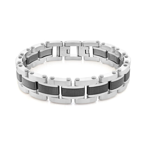 Textured Stainless Steel Bracelet | Italgem Steel - Tricia's Gems