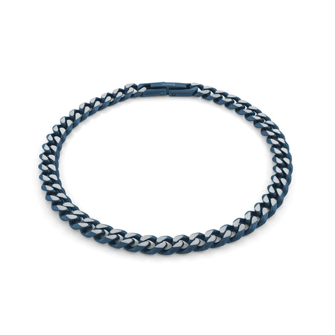 5.5mm Cuban Link Blue Bracelet | Italgem Steel - Tricia's Gems