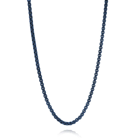 3.3 Round Box Chain Navy Blue Stainless Steel | Italgem Steel - Tricia's Gems