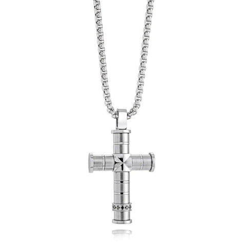 Brushed Cross Pendant | Italgem Steel - Tricia's Gems