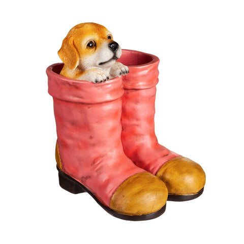Dog In Pink Boots Planter - Tricia's Gems