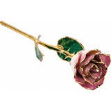 Laquered 24k Gold or Platinum Trimmed Roses Assorted Colours - Tricia's Gems