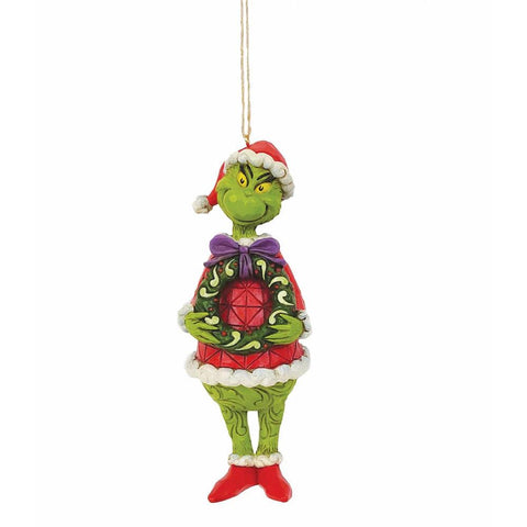 Grinch Holding Wreath Ornament - Tricia's Gems
