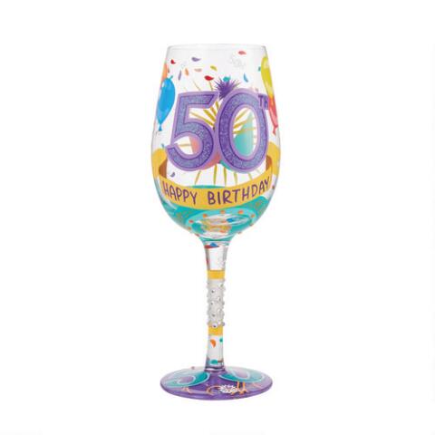 Happy Birthday Wine Glasses 30, 40, 50, 60, 70th | Lolita