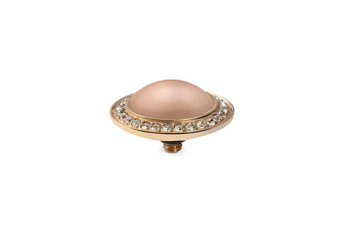 Tondo Deluxe 16 mm Rose Gold Pearl Crystal Rim Gold - Tricia's Gems