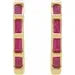 14K Yellow Gold Natural Ruby Huggie Earrings - Tricia's Gems