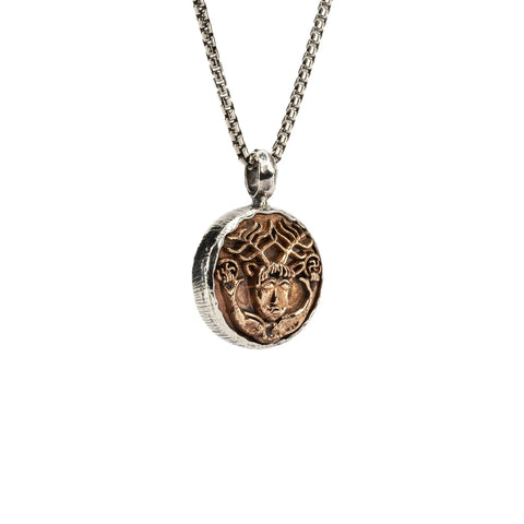 Silver And Bronze God Of The Wild Coin Pendant | Keith Jack - Tricia's Gems