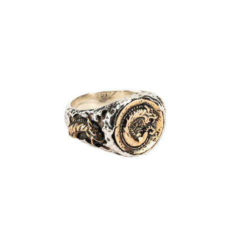 Silver And Bronze Dragon Coin Ring Small | Keith Jack - Tricia's Gems
