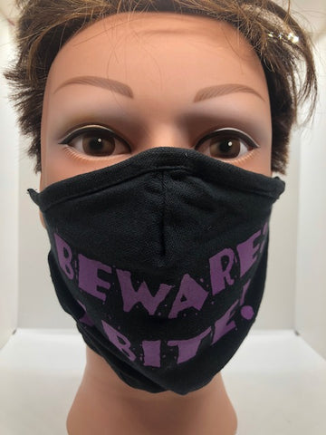 Spooky Smiles Face Mask "Beware I Bite" - Tricia's Gems