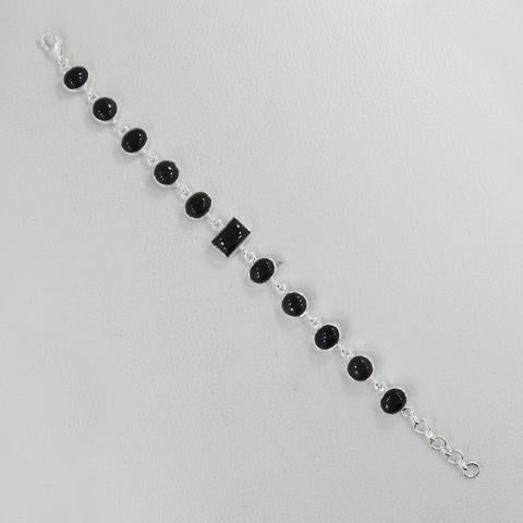 925 Sterling Silver Black Onyx Bracelet - Tricia's Gems
