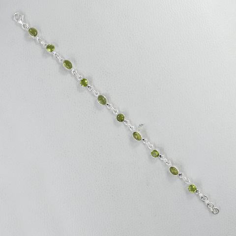 Natural Peridot 925 Sterling Silver Bracelet - Tricia's Gems