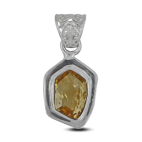 Citrine Pendant 925 Sterling Silver - November Birthstone - Tricia's Gems