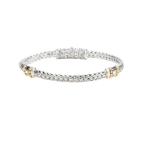 Silver And 18k Gold Dragon Weave Eternity Bracelet | Keith Jack - Tricia's Gems