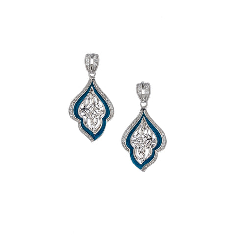Sky Blue Enamel CZ Post Earrings | Keith Jack - Tricia's Gems
