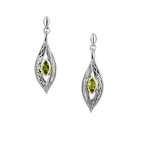 Silver And 10k Yellow Gold Eternity Knot Leaf Post Earrings | Keith Jack - Tricia's Gems