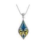 Silver And 10k Rose Gold or Gold Cocooned Butterfly Enamel Pendant Small | Keith Jack - Tricia's Gems