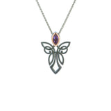 Darkened Silver And 10k Rose Gold Guardian Angel Pendant | Keith Jack - Tricia's Gems