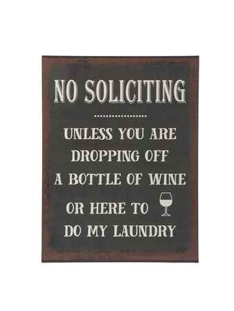 Wine Sign - No Soliciting - Tricia's Gems