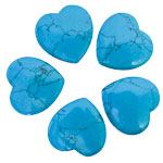 Mini Hearts - Turquoise Howlite 35mm - Tricia's Gems
