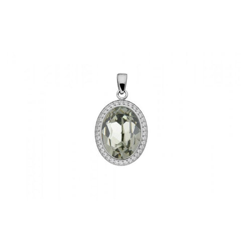 Tivola Deluxe Black Diamond Crystal Big Silver Pendant - Tricia's Gems