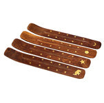 WOOD BOAT INCENSE HOLDERS - BRASS INLAY - Tricia's Gems
