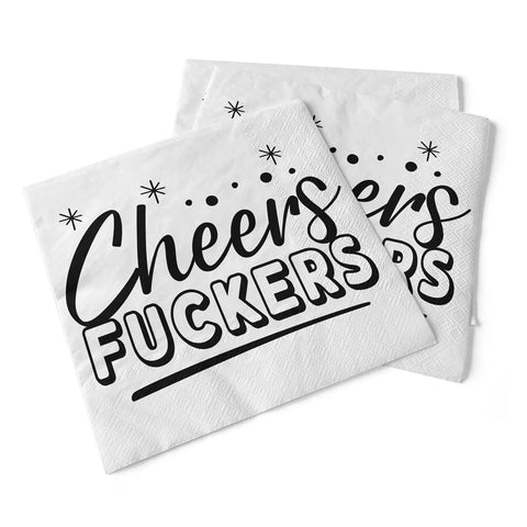 Cheers Fuckers Beverage Napkins