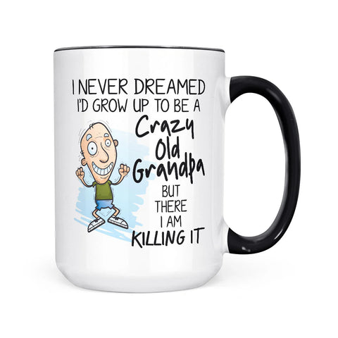 funny crazy old grandpa coffee mug sarcastic gift ceramic mug