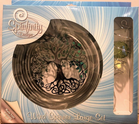 Tree of Life Wind Spinner With Crystal Tail - Tricia's Gems