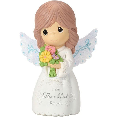 I am Thankful For You Mini Angel Holding Flowers | Precious Moments - Tricia's Gems