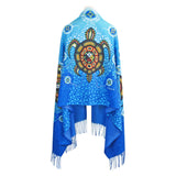 James Jacko Medicine Turtle Eco-Shawl made from 100% recycled plastic bottles – Indigenous design symbolizing healing, protection, and harmony with Earth.