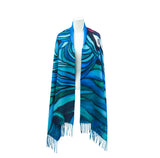 Don Chase Spirit Fish Eco-Shawl made from 100% recycled plastic bottles – Indigenous salmon design symbolizing strength, transformation, and spirit.