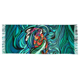 Don Chase Spirit Fish Eco-Shawl made from 100% recycled plastic bottles – Indigenous salmon design symbolizing strength, transformation, and spirit.