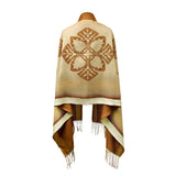 Pat Bruderer Bee-Lieve Eco-Shawl made from 100% recycled plastic bottles – Indigenous honeybee design symbolizing community, purpose, and belief.